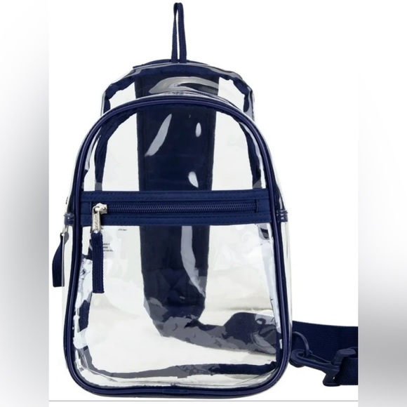 Eastsport Unisex Clear Sling Crossbody Bag, Blue - Picture 1 of 4